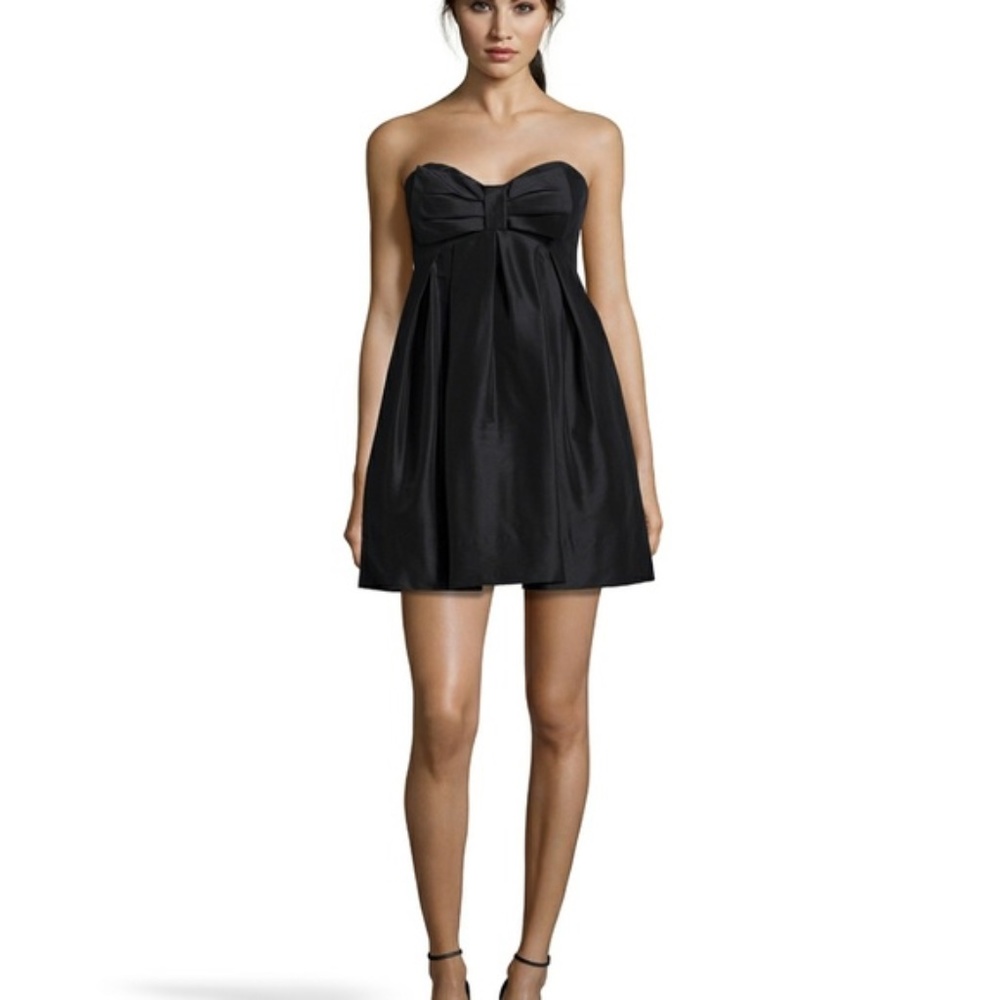 Jill Stuart Bow Taffeta Strapless Cocktail Dress